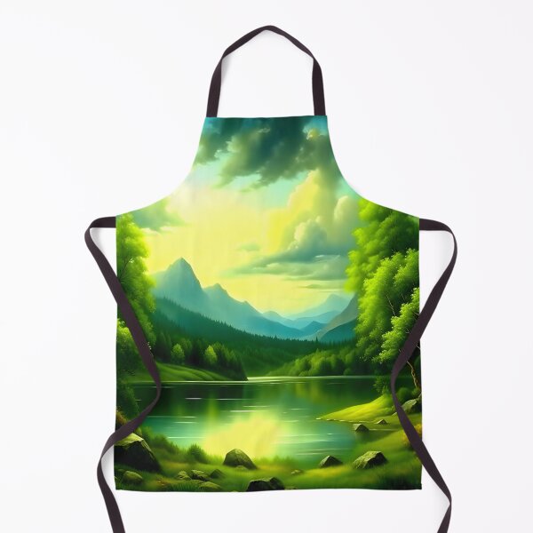 Item preview, Green Tress and River Painting designed and sold by celartinspire.