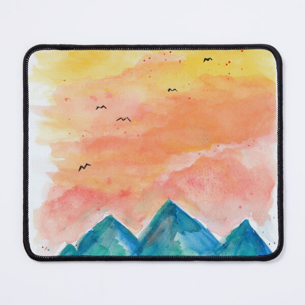 Item preview, Sunset View over the Mountains, Watercolor painting designed and sold by Lunardreams54.