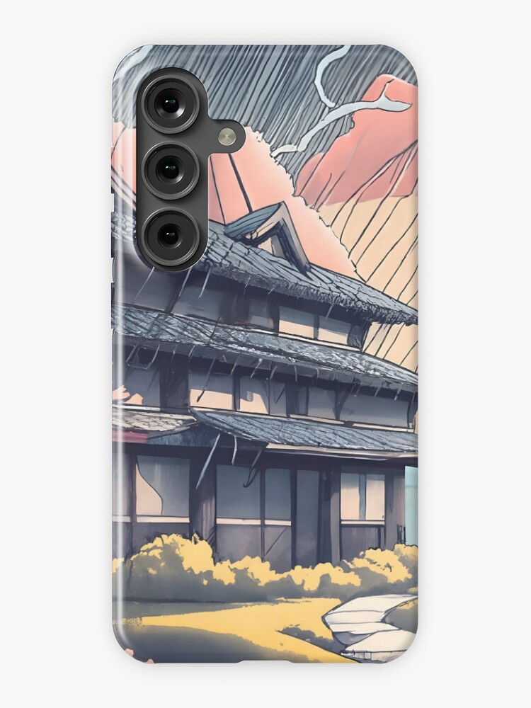 Thumbnail 1 of 4, Samsung Galaxy Phone Case, Old abandoned Traditional Japanese house Minka, minimalistic ink drawing style designed and sold by Patricks-Art.
