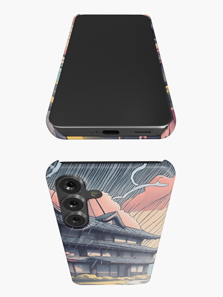 Thumbnail 3 of 4, Samsung Galaxy Phone Case, Old abandoned Traditional Japanese house Minka, minimalistic ink drawing style designed and sold by Patricks-Art.