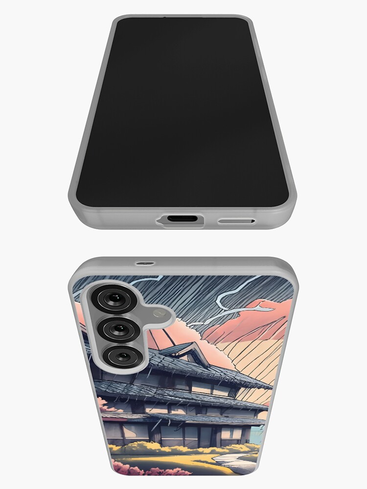 Thumbnail 3 of 4, Samsung Galaxy Phone Case, Old abandoned Traditional Japanese house Minka, minimalistic ink drawing style designed and sold by Patricks-Art.
