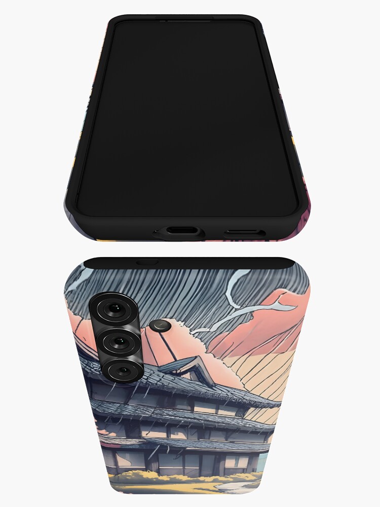 Thumbnail 3 of 4, Samsung Galaxy Phone Case, Old abandoned Traditional Japanese house Minka, minimalistic ink drawing style designed and sold by Patricks-Art.