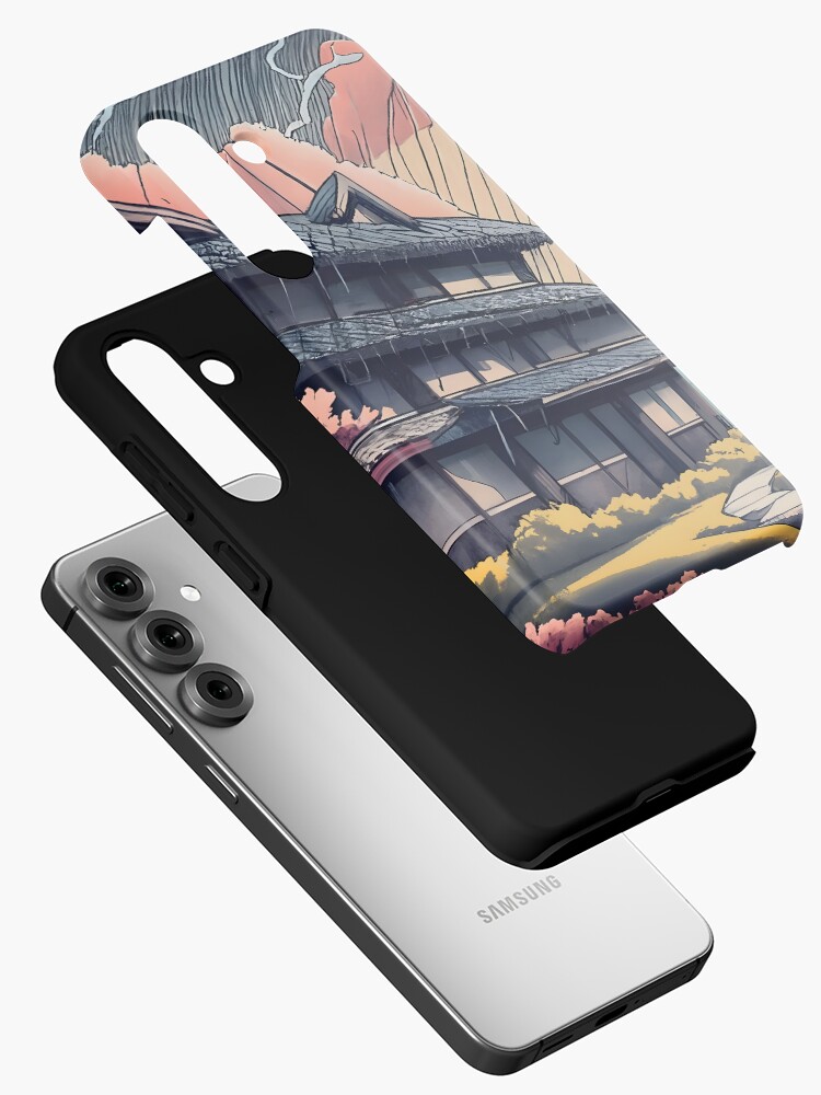 Thumbnail 2 of 4, Samsung Galaxy Phone Case, Old abandoned Traditional Japanese house Minka, minimalistic ink drawing style designed and sold by Patricks-Art.