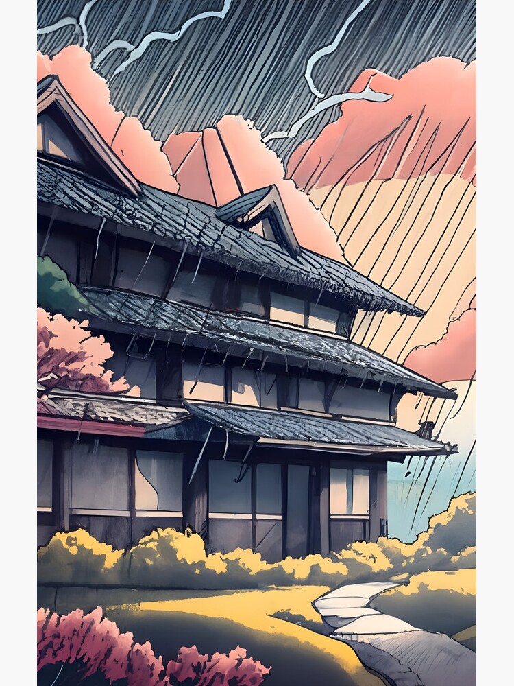 Thumbnail 4 of 4, Samsung Galaxy Phone Case, Old abandoned Traditional Japanese house Minka, minimalistic ink drawing style designed and sold by Patricks-Art.