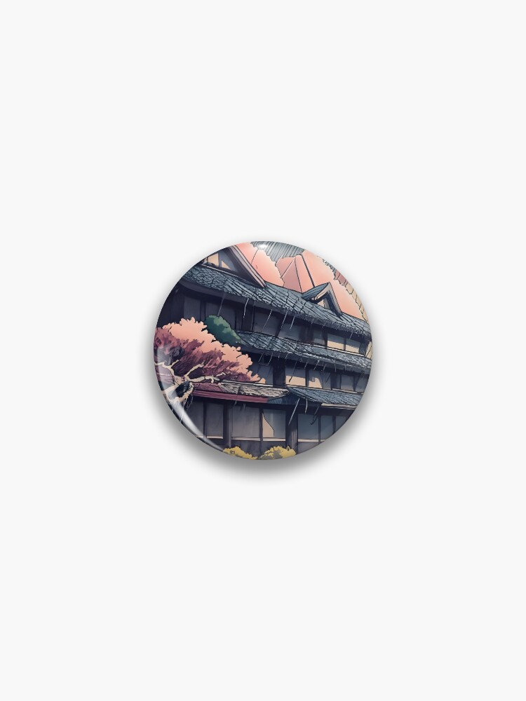 Thumbnail 1 of 3, Pin, Old abandoned Traditional Japanese house Minka, minimalistic ink drawing style designed and sold by Patricks-Art.