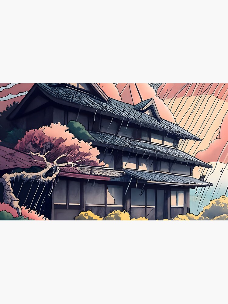 Thumbnail 6 of 6, Coffee Mug, Old abandoned Traditional Japanese house Minka, minimalistic ink drawing style designed and sold by Patricks-Art.