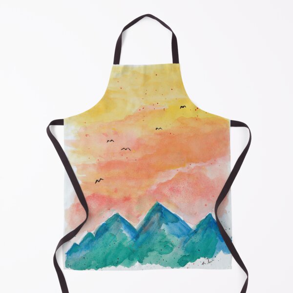 Item preview, Sunset View over the Mountains, Watercolor painting   designed and sold by Lunardreams54.