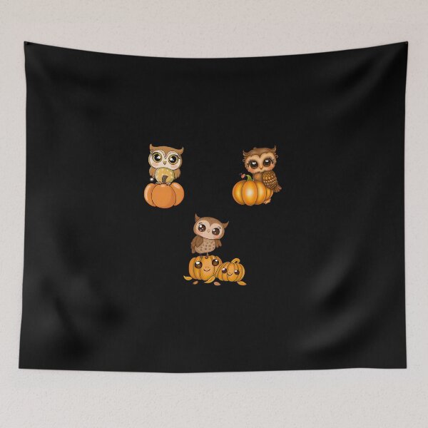 Item preview, Autumn Owls with Pumpkins Sticker Pack designed and sold by Pattern-Way.