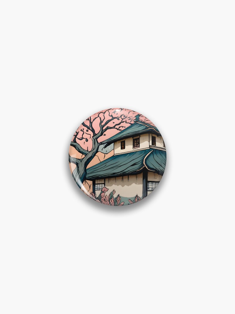 Thumbnail 1 of 3, Pin, Old abandoned Traditional Japanese house Minka Drawing designed and sold by Patricks-Art.