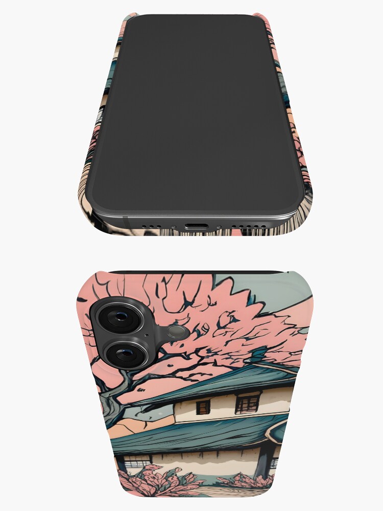 Thumbnail 3 of 4, iPhone Case, Old abandoned Traditional Japanese house Minka Drawing designed and sold by Patricks-Art.