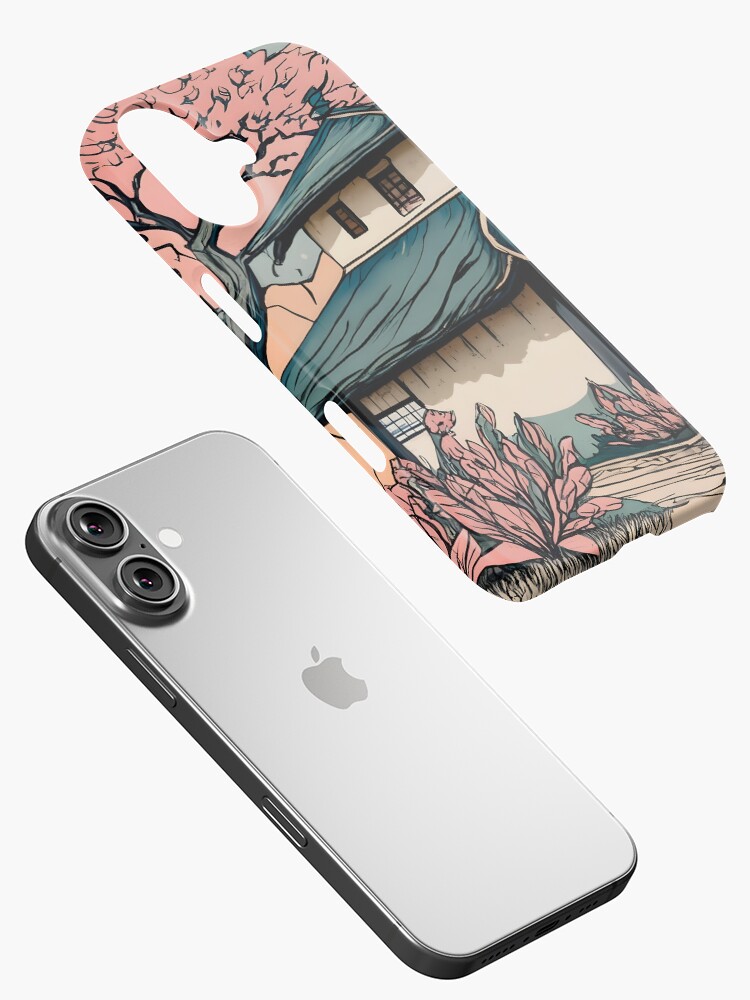 Thumbnail 2 of 4, iPhone Case, Old abandoned Traditional Japanese house Minka Drawing designed and sold by Patricks-Art.