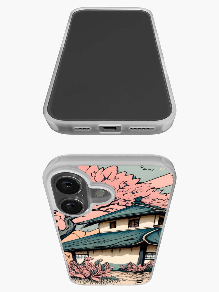 Thumbnail 3 of 5, iPhone Case, Old abandoned Traditional Japanese house Minka Drawing designed and sold by Patricks-Art.
