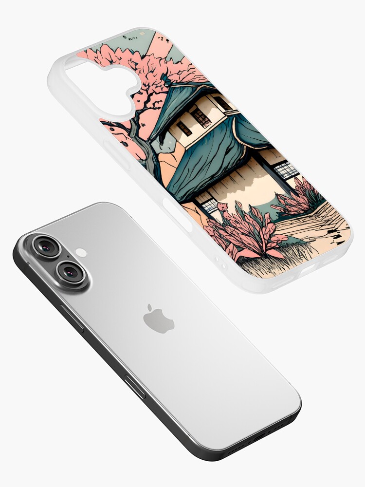 Thumbnail 2 of 5, iPhone Case, Old abandoned Traditional Japanese house Minka Drawing designed and sold by Patricks-Art.
