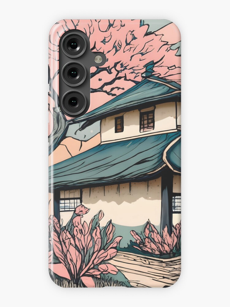 Thumbnail 1 of 4, Samsung Galaxy Phone Case, Old abandoned Traditional Japanese house Minka Drawing designed and sold by Patricks-Art.
