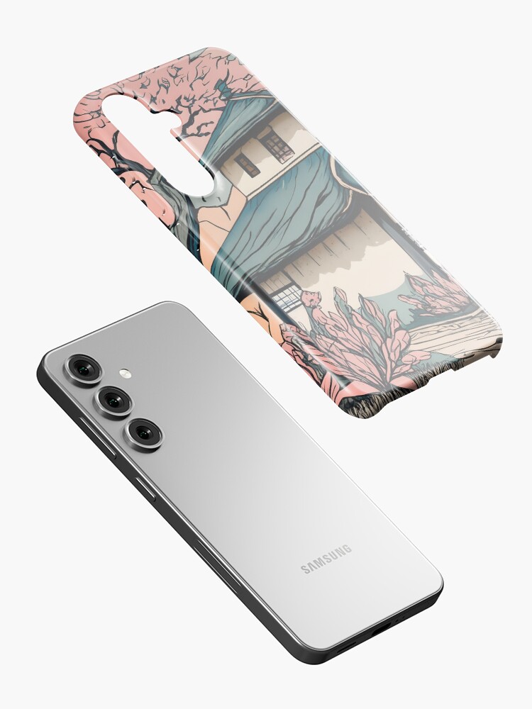 Thumbnail 2 of 4, Samsung Galaxy Phone Case, Old abandoned Traditional Japanese house Minka Drawing designed and sold by Patricks-Art.