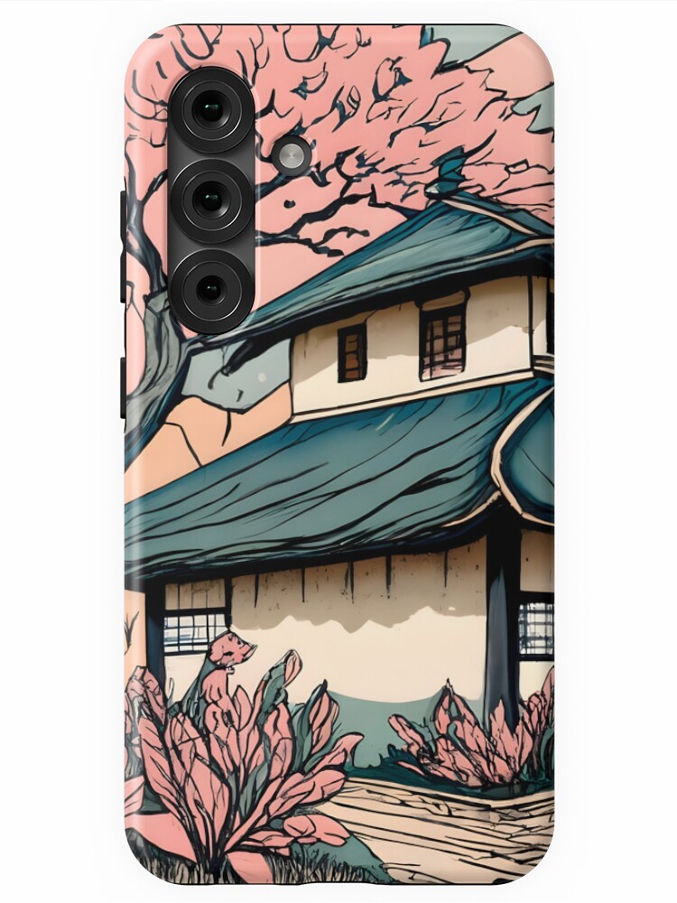 Thumbnail 1 of 4, Samsung Galaxy Phone Case, Old abandoned Traditional Japanese house Minka Drawing designed and sold by Patricks-Art.