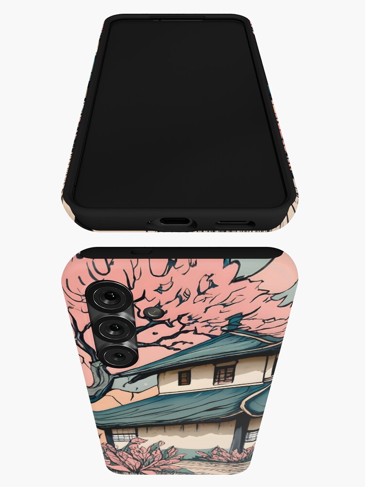 Thumbnail 3 of 4, Samsung Galaxy Phone Case, Old abandoned Traditional Japanese house Minka Drawing designed and sold by Patricks-Art.