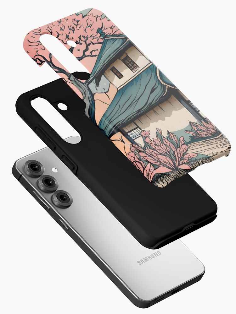 Thumbnail 2 of 4, Samsung Galaxy Phone Case, Old abandoned Traditional Japanese house Minka Drawing designed and sold by Patricks-Art.
