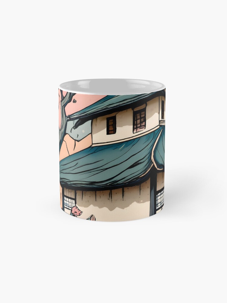Thumbnail 4 of 6, Coffee Mug, Old abandoned Traditional Japanese house Minka Drawing designed and sold by Patricks-Art.