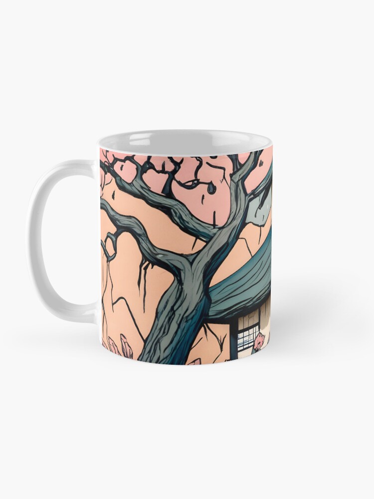 Thumbnail 3 of 6, Coffee Mug, Old abandoned Traditional Japanese house Minka Drawing designed and sold by Patricks-Art.