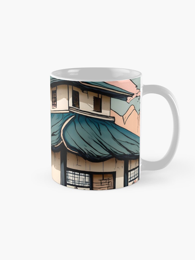 Thumbnail 5 of 6, Coffee Mug, Old abandoned Traditional Japanese house Minka Drawing designed and sold by Patricks-Art.
