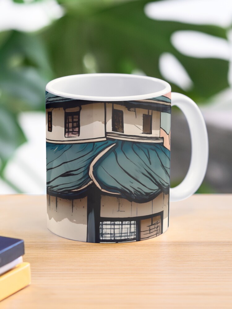 Thumbnail 1 of 6, Coffee Mug, Old abandoned Traditional Japanese house Minka Drawing designed and sold by Patricks-Art.