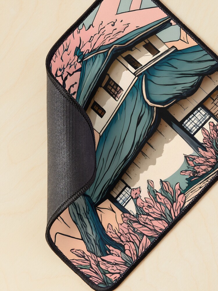 Thumbnail 2 of 5, Mouse Pad, Old abandoned Traditional Japanese house Minka Drawing designed and sold by Patricks-Art.