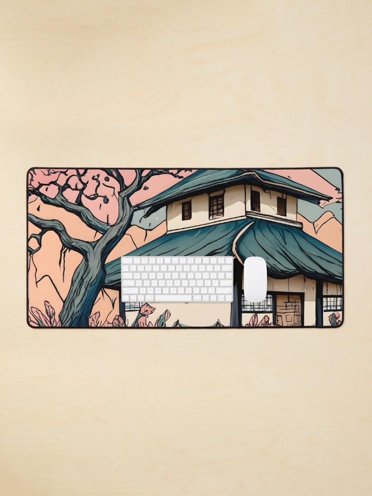 Thumbnail 1 of 5, Mouse Pad, Old abandoned Traditional Japanese house Minka Drawing designed and sold by Patricks-Art.