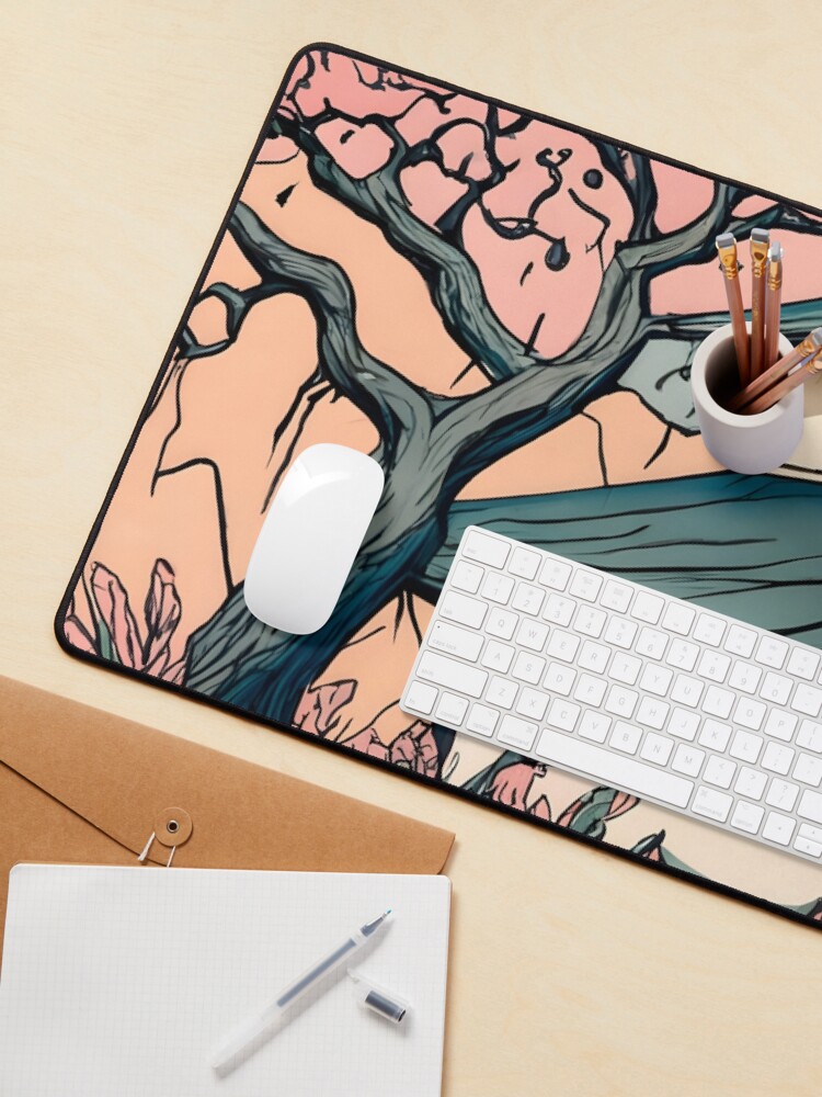 Thumbnail 3 of 5, Mouse Pad, Old abandoned Traditional Japanese house Minka Drawing designed and sold by Patricks-Art.