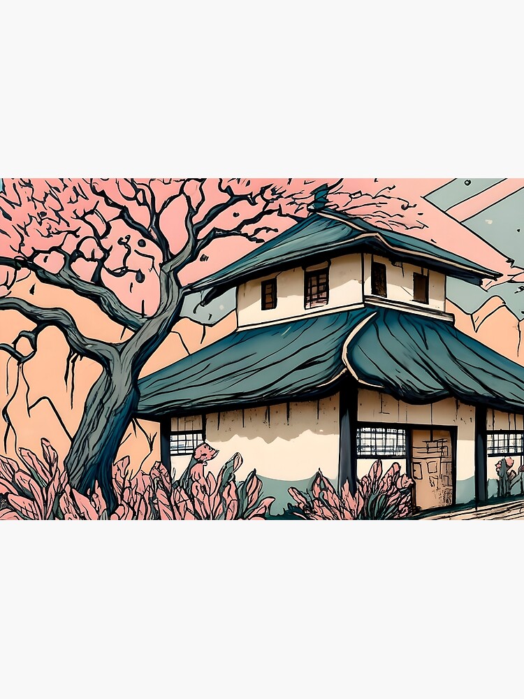 Thumbnail 2 of 2, Laptop Skin, Old abandoned Traditional Japanese house Minka Drawing designed and sold by Patricks-Art.