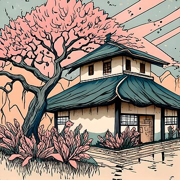 Artwork thumbnail, Old abandoned Traditional Japanese house Minka Drawing by Patricks-Art