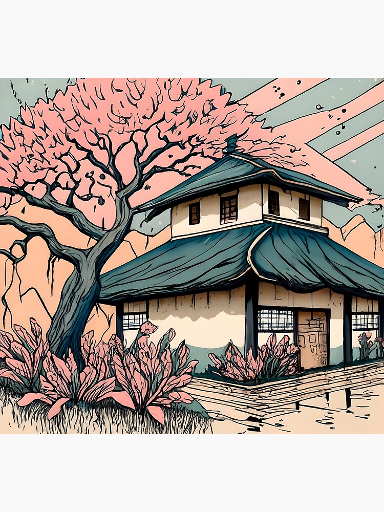 Thumbnail 5 of 5, Socks, Old abandoned Traditional Japanese house Minka Drawing designed and sold by Patricks-Art.