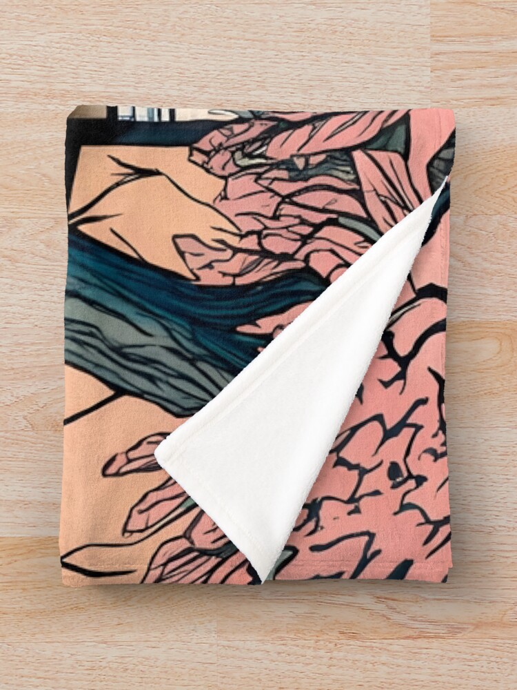 Thumbnail 3 of 6, Throw Blanket, Old abandoned Traditional Japanese house Minka Drawing designed and sold by Patricks-Art.