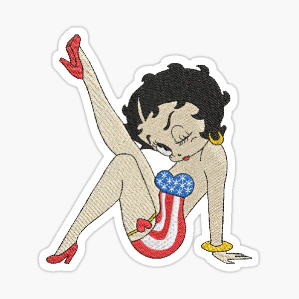 Artikel-Vorschau von Betty Boop-Kleid mit amerikanischer Flagge, bestickt, designt und verkauft von EustaceSchierb.
