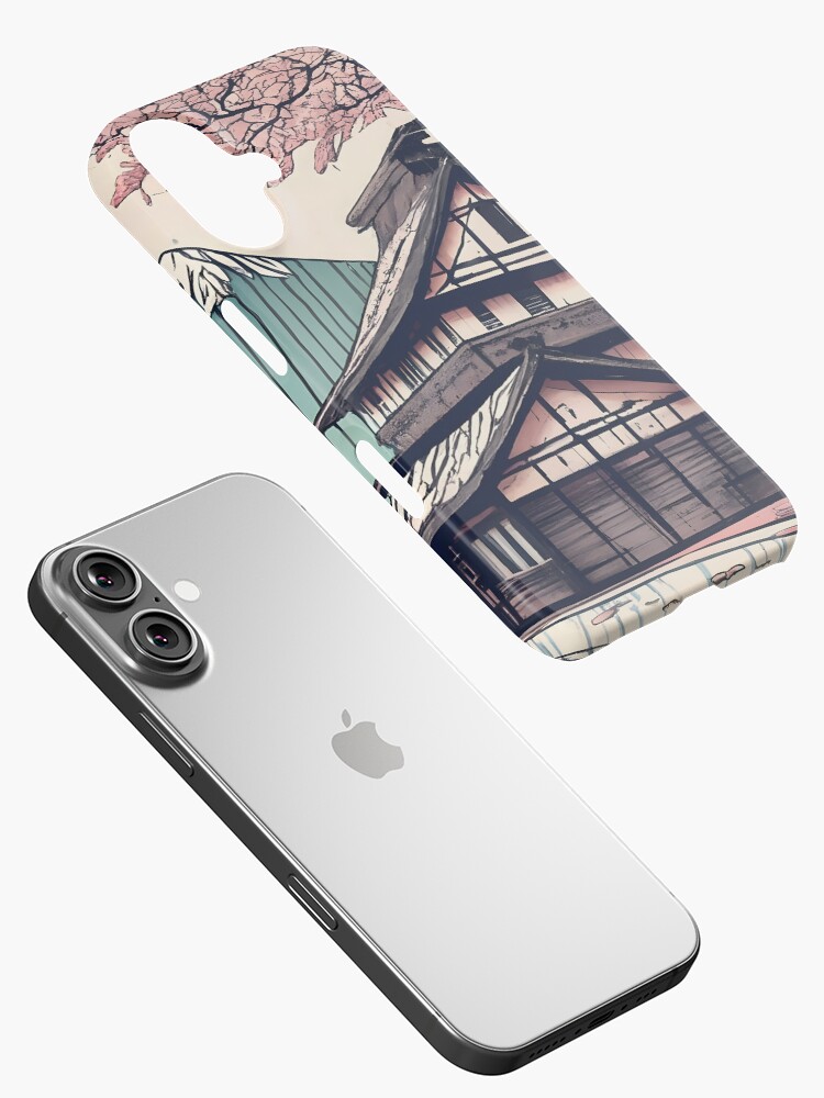 Thumbnail 2 of 4, iPhone Case, Old abandoned Traditional Japanese house Minka Drawing designed and sold by Patricks-Art.