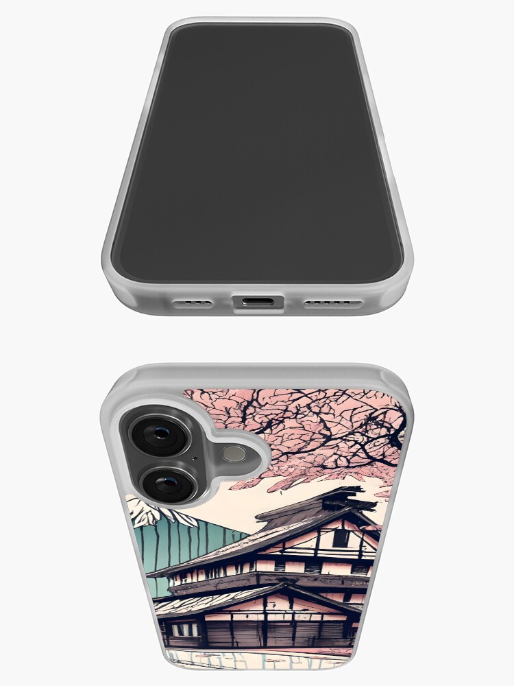 Thumbnail 3 of 5, iPhone Case, Old abandoned Traditional Japanese house Minka Drawing designed and sold by Patricks-Art.