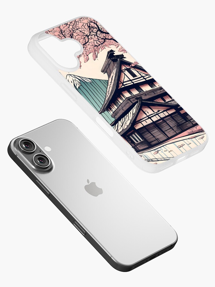 Thumbnail 2 of 5, iPhone Case, Old abandoned Traditional Japanese house Minka Drawing designed and sold by Patricks-Art.