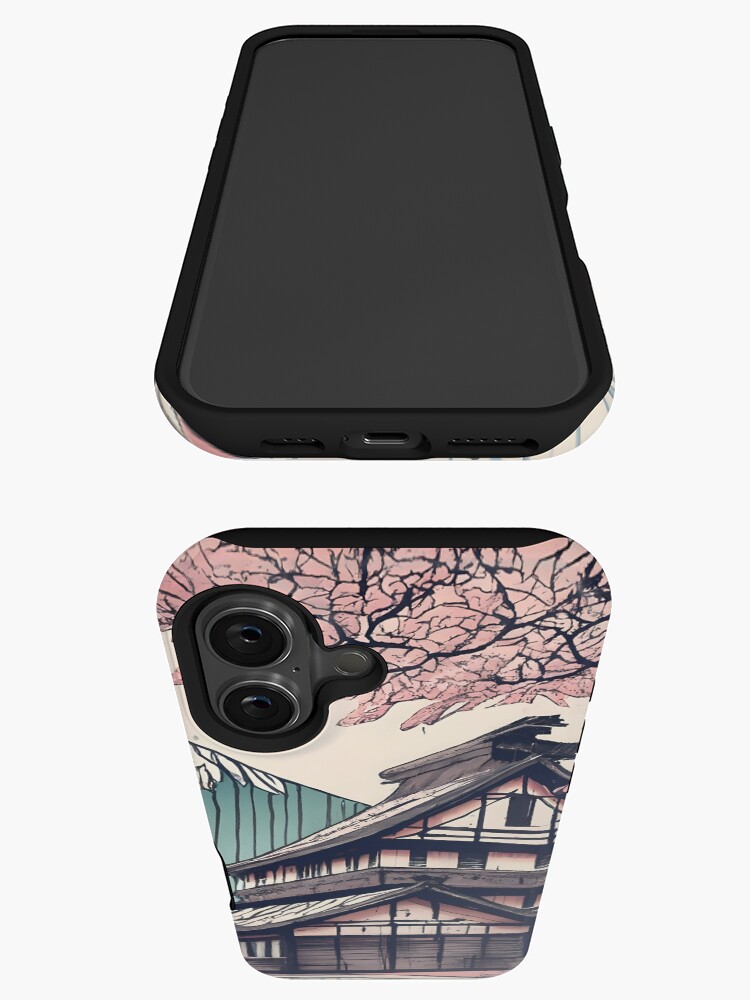 Thumbnail 3 of 4, iPhone Case, Old abandoned Traditional Japanese house Minka Drawing designed and sold by Patricks-Art.