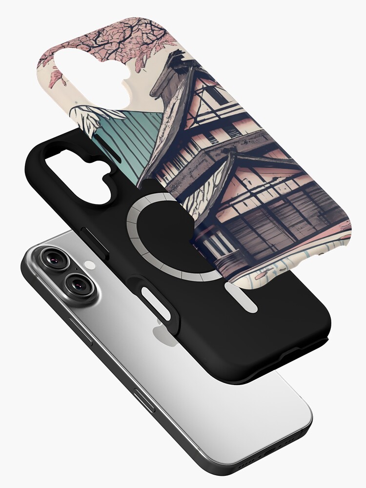 Thumbnail 2 of 4, iPhone Case, Old abandoned Traditional Japanese house Minka Drawing designed and sold by Patricks-Art.