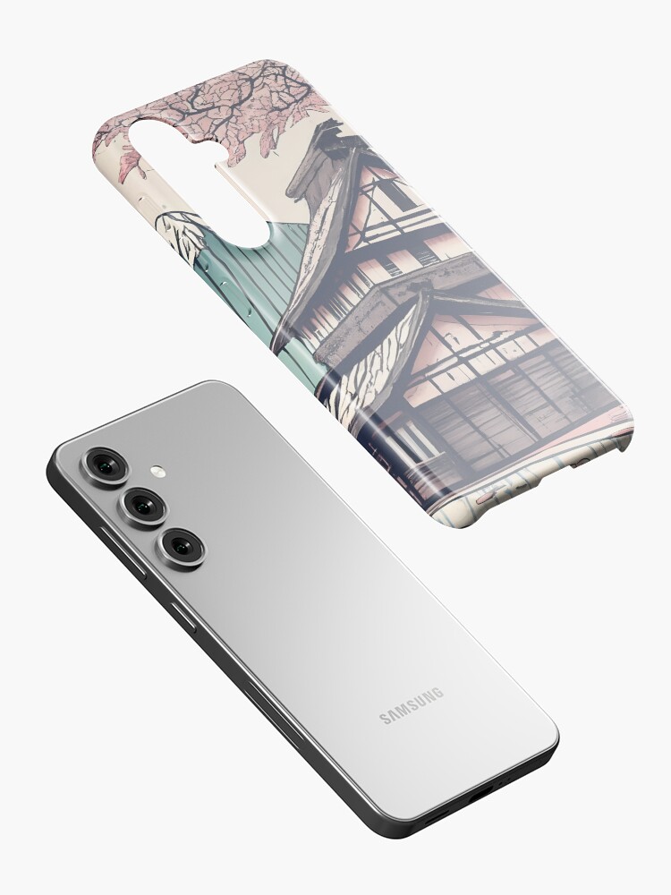 Thumbnail 2 of 4, Samsung Galaxy Phone Case, Old abandoned Traditional Japanese house Minka Drawing designed and sold by Patricks-Art.