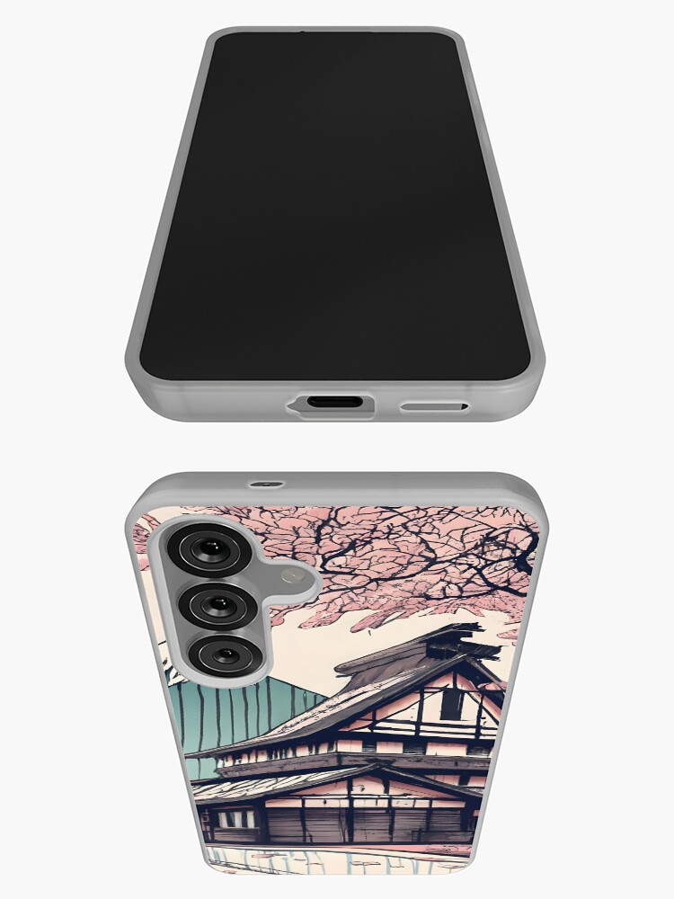 Thumbnail 3 of 4, Samsung Galaxy Phone Case, Old abandoned Traditional Japanese house Minka Drawing designed and sold by Patricks-Art.