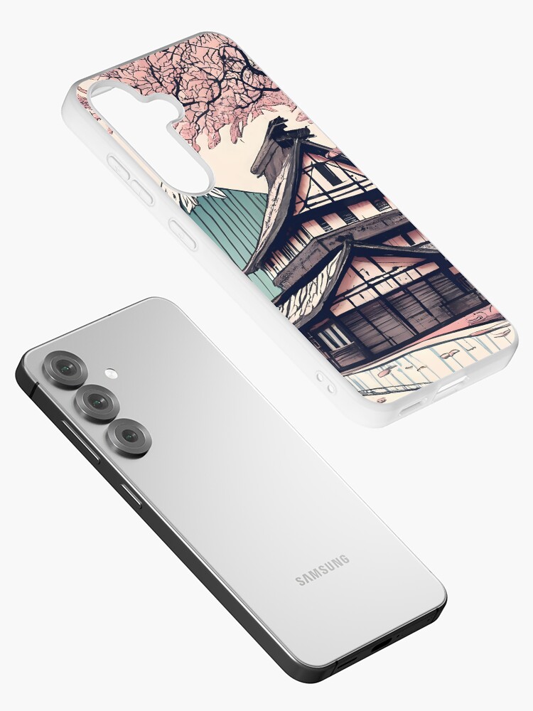 Thumbnail 2 of 4, Samsung Galaxy Phone Case, Old abandoned Traditional Japanese house Minka Drawing designed and sold by Patricks-Art.