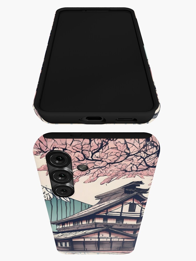 Thumbnail 3 of 4, Samsung Galaxy Phone Case, Old abandoned Traditional Japanese house Minka Drawing designed and sold by Patricks-Art.