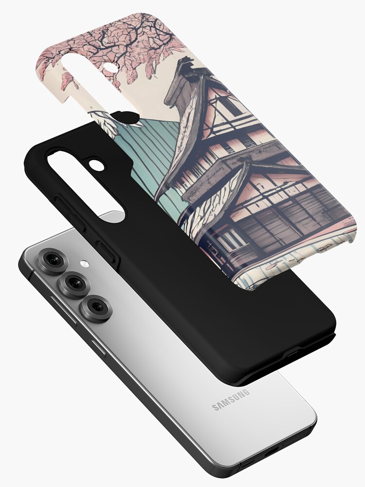 Thumbnail 2 of 4, Samsung Galaxy Phone Case, Old abandoned Traditional Japanese house Minka Drawing designed and sold by Patricks-Art.