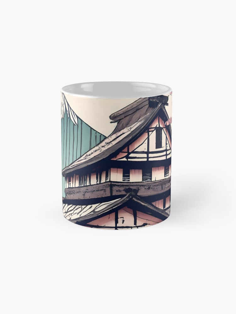 Thumbnail 4 of 6, Coffee Mug, Old abandoned Traditional Japanese house Minka Drawing designed and sold by Patricks-Art.