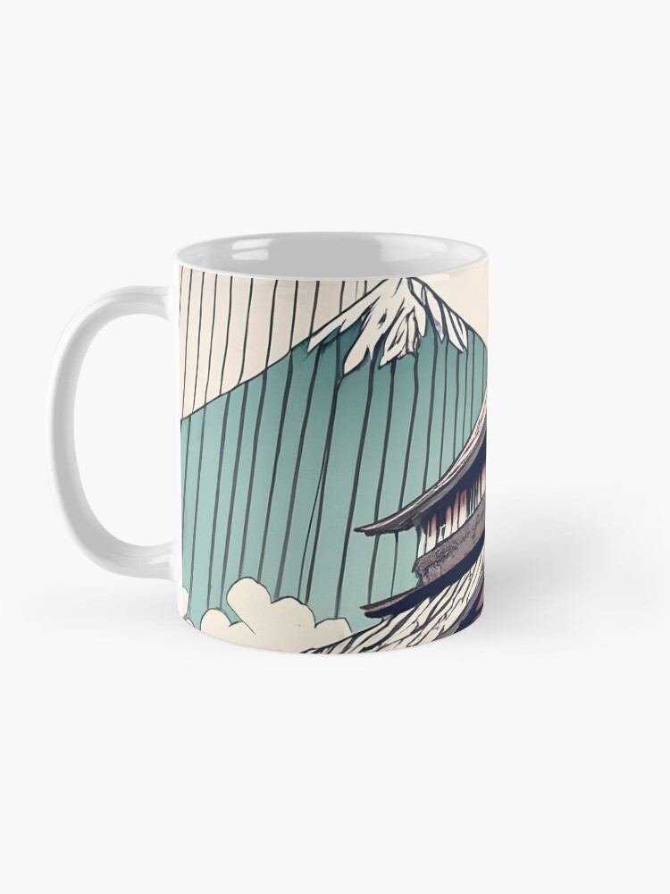Thumbnail 3 of 6, Coffee Mug, Old abandoned Traditional Japanese house Minka Drawing designed and sold by Patricks-Art.