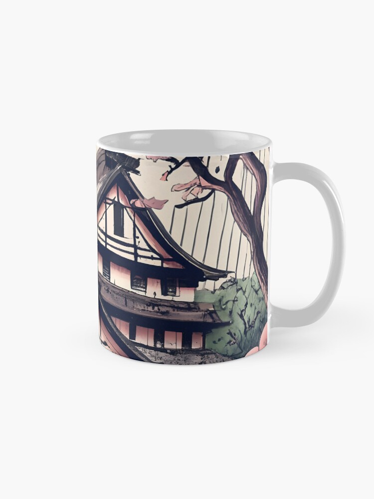 Thumbnail 5 of 6, Coffee Mug, Old abandoned Traditional Japanese house Minka Drawing designed and sold by Patricks-Art.