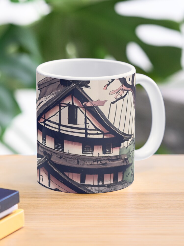 Thumbnail 1 of 6, Coffee Mug, Old abandoned Traditional Japanese house Minka Drawing designed and sold by Patricks-Art.