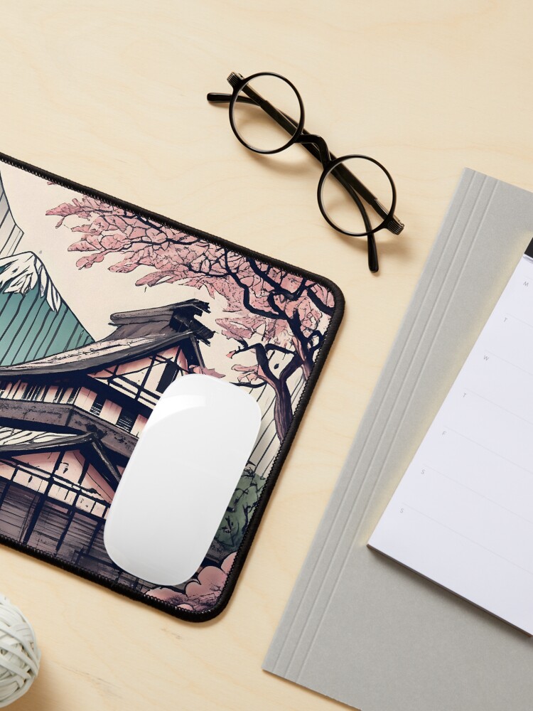 Thumbnail 3 of 5, Mouse Pad, Old abandoned Traditional Japanese house Minka Drawing designed and sold by Patricks-Art.