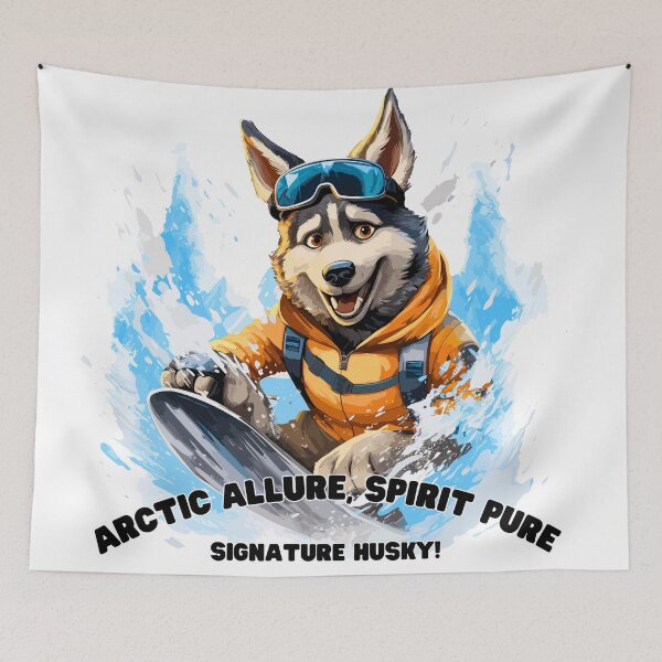 Item preview, Husky's Winter Ski Delight T-Shirt designed and sold by Moisky Art.
